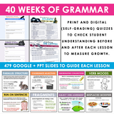 GRAMMAR CHALLENGE PROGRAM ESCAPE CHALLENGES  DIGITAL & PRINT BUNDLE