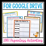 BACK TO SCHOOL DIGITAL ACTIVITIES AND ASSIGNMENTS (USE WITH GOOGLE DRIVE)