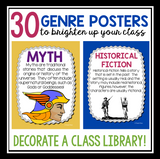 Literary Genre Posters - Back to School ELA Reading Genre Bulletin Board Decor