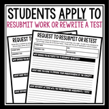 CLASSROOM MANAGEMENT FORM: REQUEST TO RESUBMIT OR RETEST