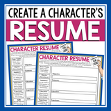 CHARACTER ASSIGNMENT FOR ANY NOVEL OR SHORT STORY - RESUME FOR A CHARACTER