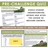 Coordinating Conjunctions Grammar Activity Escape Room Game, Slides, and Quiz