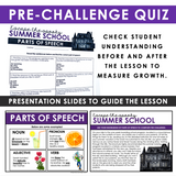 Parts of Speech Grammar Activity Escape Room Challenge, Presentation, and Quiz