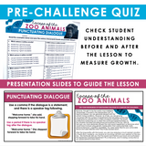 Punctuating Dialogue Grammar Activity Escape Room Challenge, Slides, and Quiz