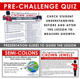 SEMI-COLONS GRAMMAR ACTIVITY INTERACTIVE ESCAPE CHALLENGE