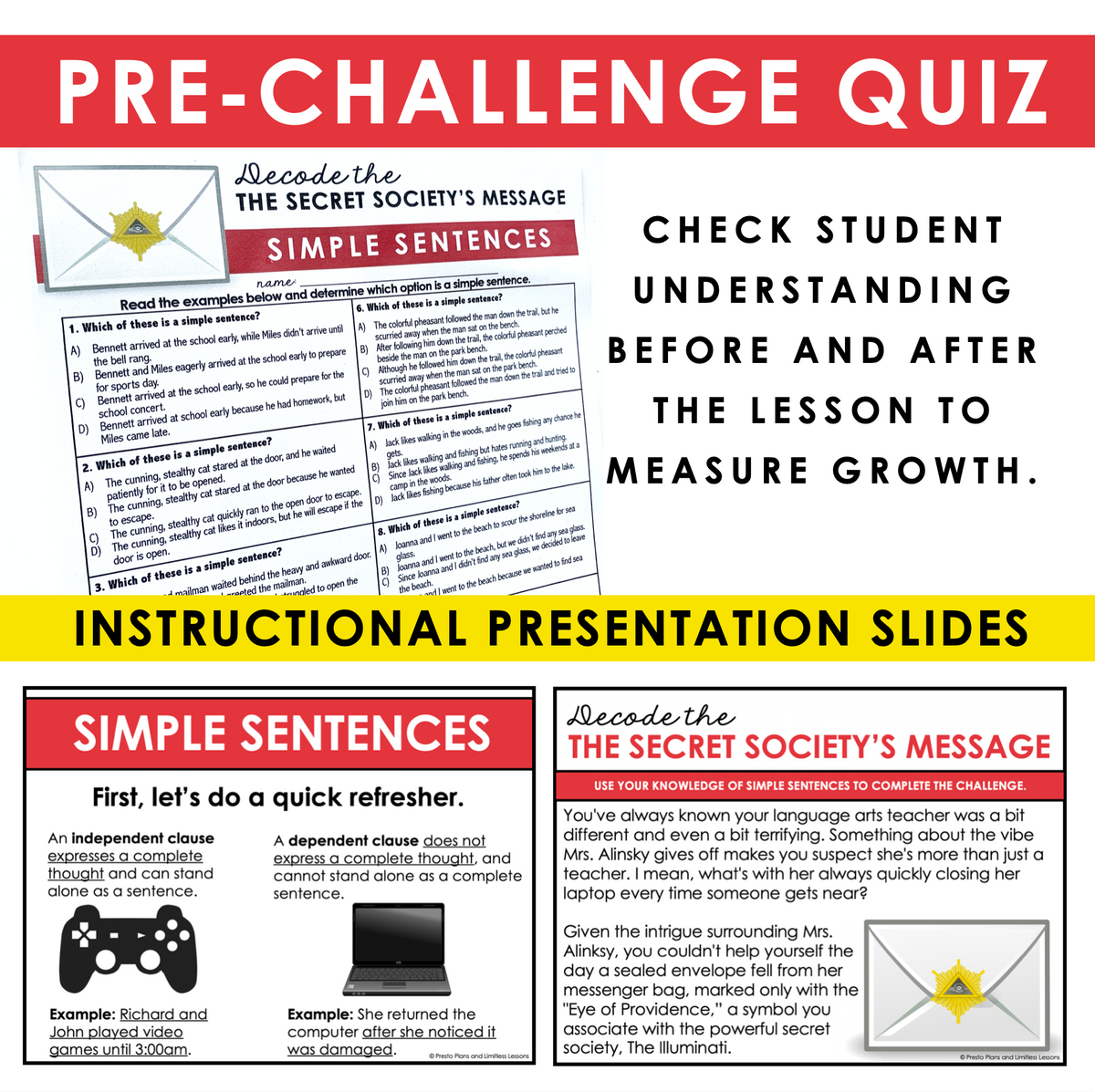 Simple Sentence Type Grammar Activity Escape Room Challenge Slides A Simple Sentence Type Grammar Activity Escape Room Challenge Slides A