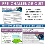 Subject Verb Agreement Grammar Activity Escape Room Challenge, Slides, & Quiz