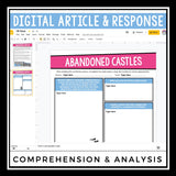 DIGITAL NONFICTION ARTICLE AND ACTIVITIES INFORMATIONAL TEXT: ABANDONED CASTLES