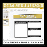 DIGITAL NONFICTION ARTICLE AND ACTIVITIES INFORMATIONAL TEXT: ANACONDAS