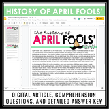 APRIL FOOLS' DAY DIGITAL ACTIVITIES NONFICTION READING, STUDENT PRANK, & WRITING