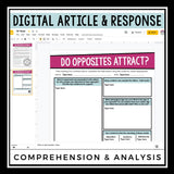 DIGITAL NONFICTION ARTICLE & ACTIVITIES INFORMATIONAL TEXT: DO OPPOSITES ATTRACT