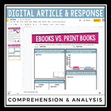 DIGITAL NONFICTION ARTICLE & ACTIVITIES INFORMATIONAL TEXT: EBOOKS VS. PRINT