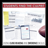 Close Reading Mystery Text Evidence Inference Activity - Who Stole the Football?