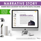 Foreshadowing Literary Device Slides and Digital Escape Room Reading Activity
