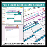 GREEK MYTHOLOGY DIGITAL PRINT UNIT READING ACTIVITIES QUIZZES & FINAL PROJECT