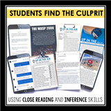 Close Reading Mystery Inference Text Evidence Activity - Crashed Hot Air Balloon