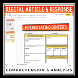 DIGITAL NONFICTION ARTICLE & ACTIVITIES INFORMATIONAL TEXT: HOT DOG COMPETITIONS
