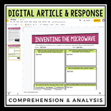 DIGITAL NONFICTION ARTICLE & ACTIVITIES INFORMATIONAL TEXT: MICROWAVE