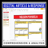 DIGITAL NONFICTION ARTICLE AND ACTIVITIES INFORMATIONAL TEXT: NELSON MANDELA