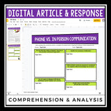 DIGITAL NONFICTION ARTICLE & ACTIVITIES INFORMATIONAL TEXT: COMMUNICATION