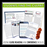 Close Reading Mystery Text Evidence Inference Activity - Who Stole the Pizzas?