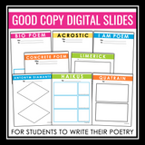 Poetry Writing Unit Haiku, Acrostic, Limerick, Concrete, and More - Digital