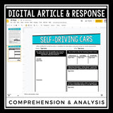 DIGITAL NONFICTION ARTICLE AND ACTIVITIES INFORMATIONAL TEXT: SELF-DRIVING CARS