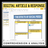 DIGITAL NONFICTION ARTICLE & ACTIVITIES INFORMATIONAL TEXT: SOCIAL MEDIA