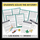 St. Patrick's Day Close Reading Mystery Inference Activity - Leprechaun's Gold