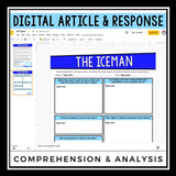 DIGITAL NONFICTION ARTICLE AND ACTIVITIES INFORMATIONAL TEXT: THE ICEMAN