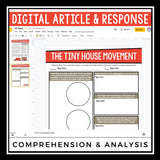 DIGITAL NONFICTION ARTICLE & ACTIVITIES INFORMATIONAL TEXT: TINY HOUSE MOVEMENT