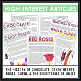 Valentine's Day Nonfiction Reading Comprehension - Articles and Assignments