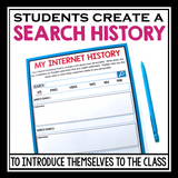BACK TO SCHOOL DIGITAL ACTIVITY: GET TO KNOW ME INTERNET HISTORY (GOOGLE DRIVE)