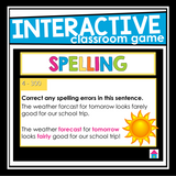 GRAMMAR GAME: HOMOPHONES, SPELLING, COMMAS, AND CAPITALIZATION
