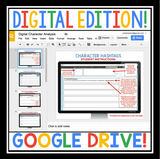 DIGITAL CHARACTER ANALYSIS ASSIGNMENTS FOR GOOGLE DRIVE / GOOGLE CLASSROOM