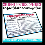 INDEPENDENT NOVEL DISCUSSION QUESTIONS & STUDENT GUIDE