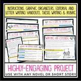 CHARACTER EDITORIAL ARTICLE: BOOK REPORT PROJECT FOR ANY NOVEL OR SHORT STORY