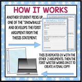 PERSUASIVE ESSAY WRITING: SNOWBALL COLLABORATIVE ACTIVITY