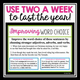 WORD CHOICE BELL RINGERS & TASK CARDS: IMPROVE VOCABULARY