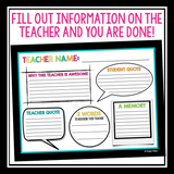 TEACHER OF THE MONTH: STAFF ROOM BULLETIN DISPLAY