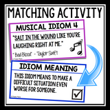 IDIOMS IN MUSIC: MATCHING ACTIVITY