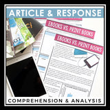 NONFICTION ARTICLE AND ACTIVITIES INFORMATIONAL TEXT: EBOOKS VS. PRINT