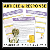 NONFICTION ARTICLE AND ACTIVITIES INFORMATIONAL TEXT: NO ORDINARY FARMER