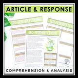 NONFICTION ARTICLE AND ACTIVITIES INFORMATIONAL TEXT: ECO-FRIENDLY LIVING