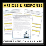 Nonfiction Reading Comprehension Article and Activities - Felix Baumgartner