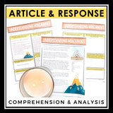 NONFICTION ARTICLE AND ACTIVITIES INFORMATIONAL TEXT: VOLCANOES