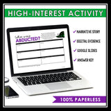 Close Reading Digital Mystery Inference Activity - Alien Abduction Mystery