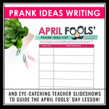 APRIL FOOLS' DAY ACTIVITIES NONFICTION READING, STUDENT PRANK, & WRITING