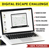 Comma Splices Escape Room Grammar Digital Activity, Google Slides, and Quiz