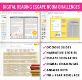 Reading Challenge Digital Program - Reading Lessons & Escape Room Games